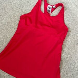 Adidas pink racer back shelf bra workout tank SZ S